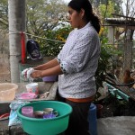 Washing the dishes